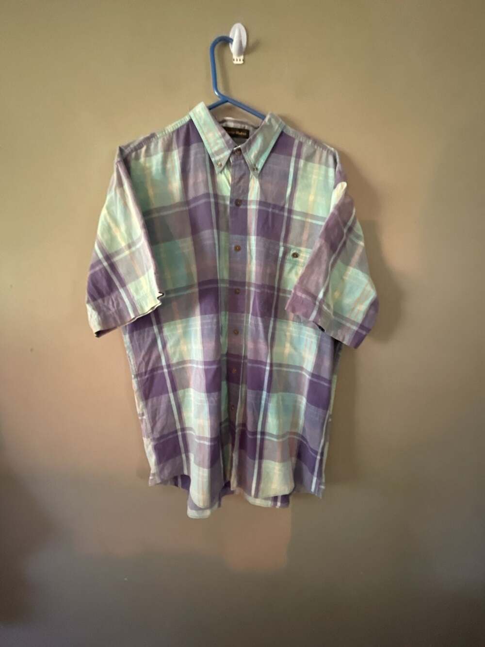 Vintage Eddie Bauer Superior Madras Short Sleeve Plaid Button Down Shirt